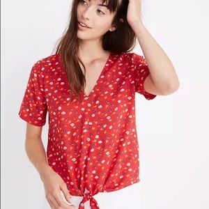 Madwell Novel Tie-Front Top in Prairie Posies